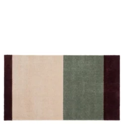 Stripes horisontal gulvmatte 90x60 cm bordeaux/green/ivory
