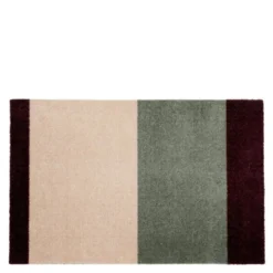 Stripes horisontal gulvmatte 120x67 cm bordeaux/green/ivory