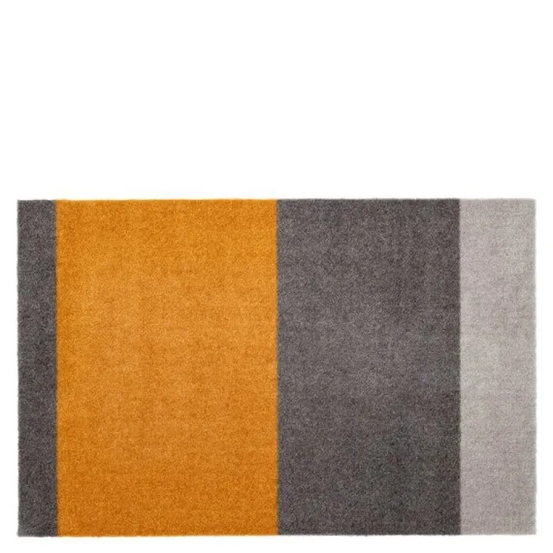Stripes horisontal gulvmatte 90x60 cm dijon/grey