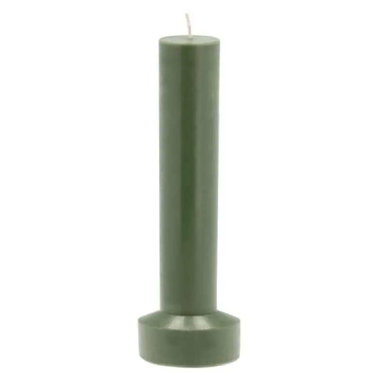 Styles kubbelys 8x23 cm parafin/stearin dark green