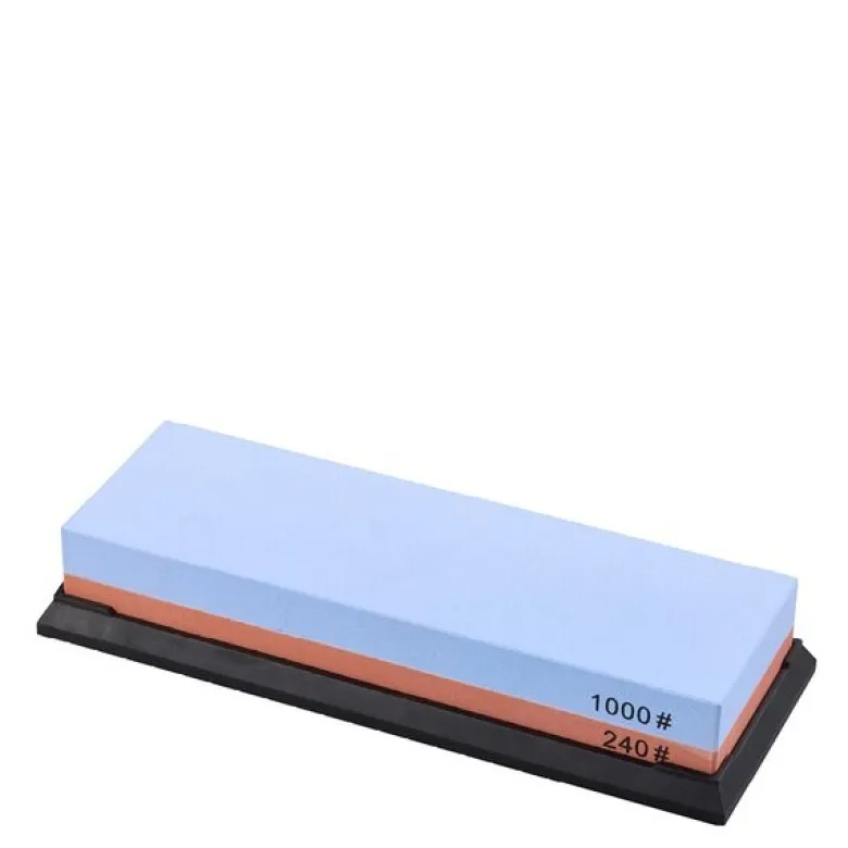 Suri slipestein 240/1000 med gummibase 18 cm blå/rød