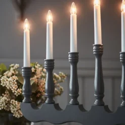 Svaneholm adventsstake 7-armet grå