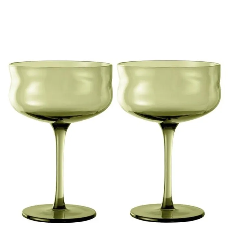 Swirl Coupe-cocktail glass 26 cl 2 stk Moss