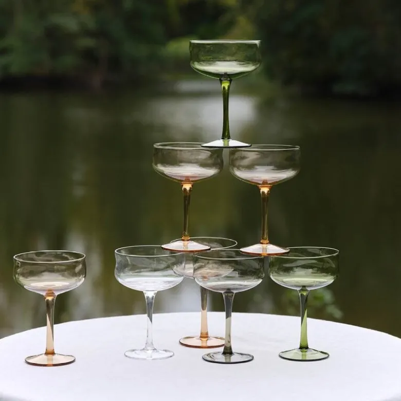 Swirl Coupe-cocktail glass 26 cl 2 stk Moss