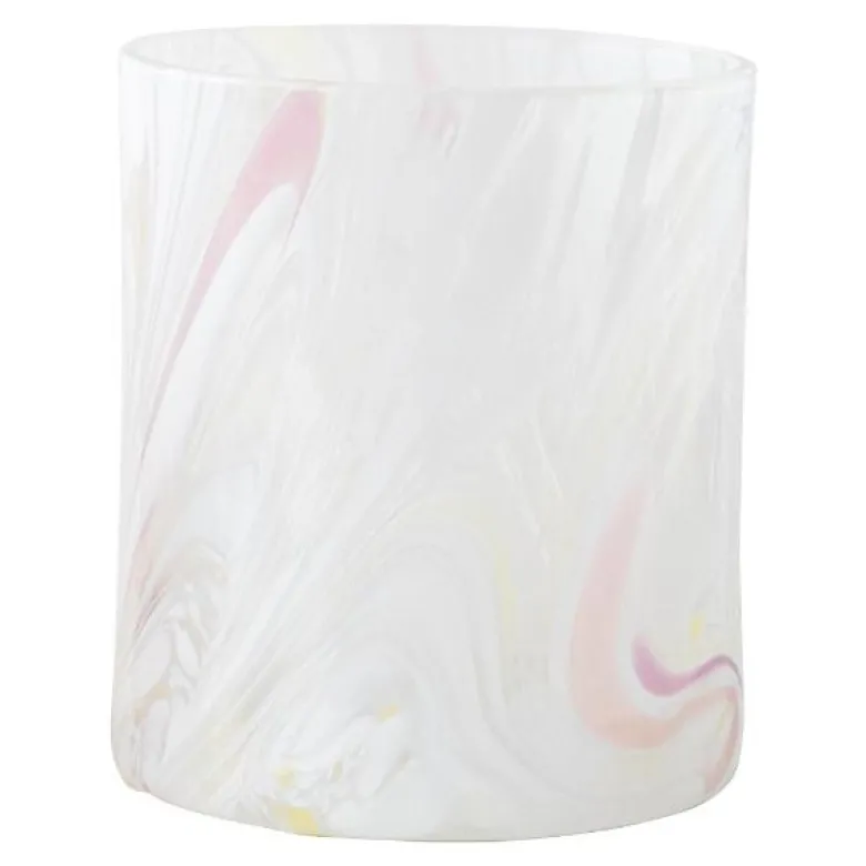 Swirl drikkeglass/lykt 35 cl hvit multi