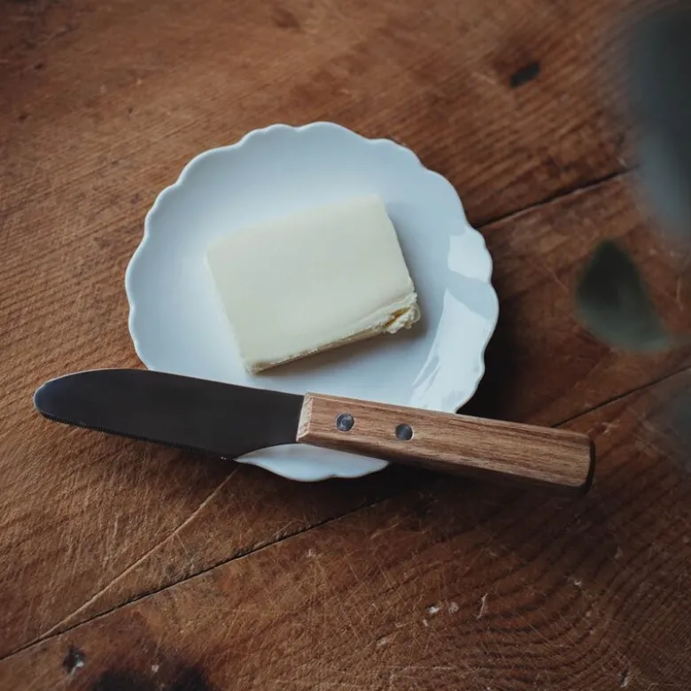 Sylvia smørkniv 22 cm stål/treskaft