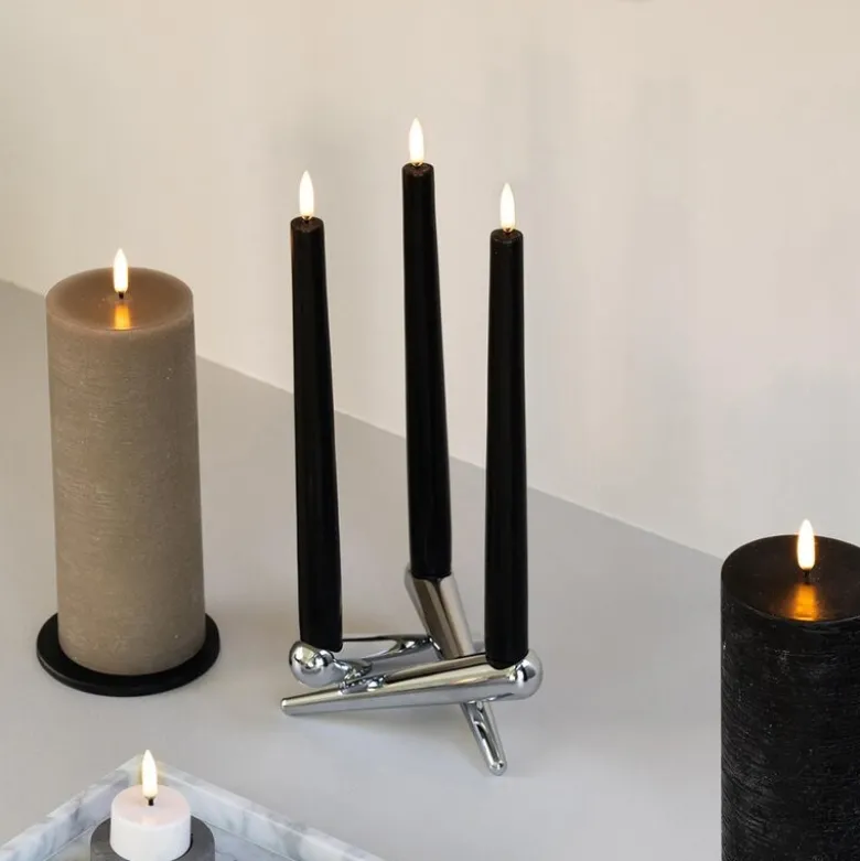 Taper Candles kronelys 2,3x25 cm 2 stk svart