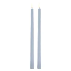 Taper Candles slim LED-kronelys 2,3x32 cm 2 stk lys blå