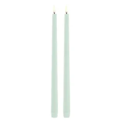 Taper Candles slim LED-kronelys 2,3x32 cm 2 stk dusty green