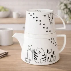 Tea For Me tekanne og krus 40 cl Funny Cats