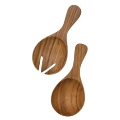 Teak salatbestikk korte 2 deler 17 cm tre