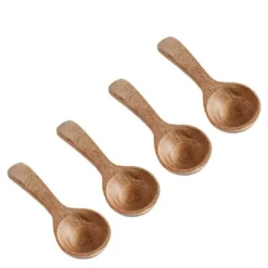 Teak skje 6 cm 4 stk tre