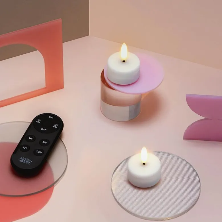 Tealight Candle LED telys 2 stk 3,9x2 cm hvit