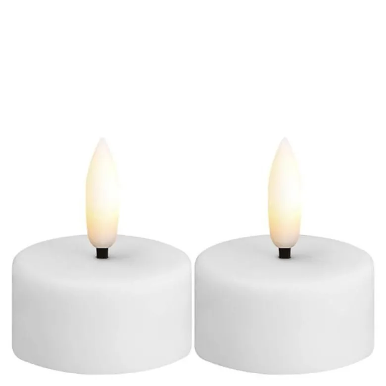 Tealight Candle LED telys 2 stk 3,9x2 cm hvit