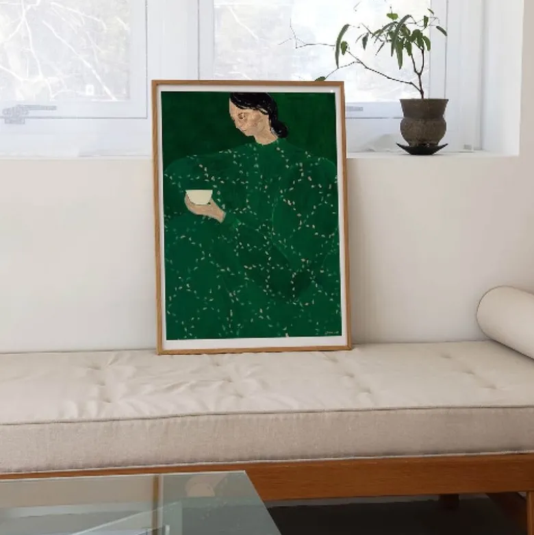 The Poster Club x Sofia Lind poster 50x70 cm coffee alone at place de clichy