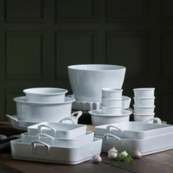 Toulouse ildfast form 22x22x6 cm hvit