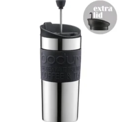 Travel mug termokopp m/ekstra lokk 35 cl svart