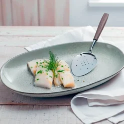 Treskaft fiskespade 24 cm valnøtt
