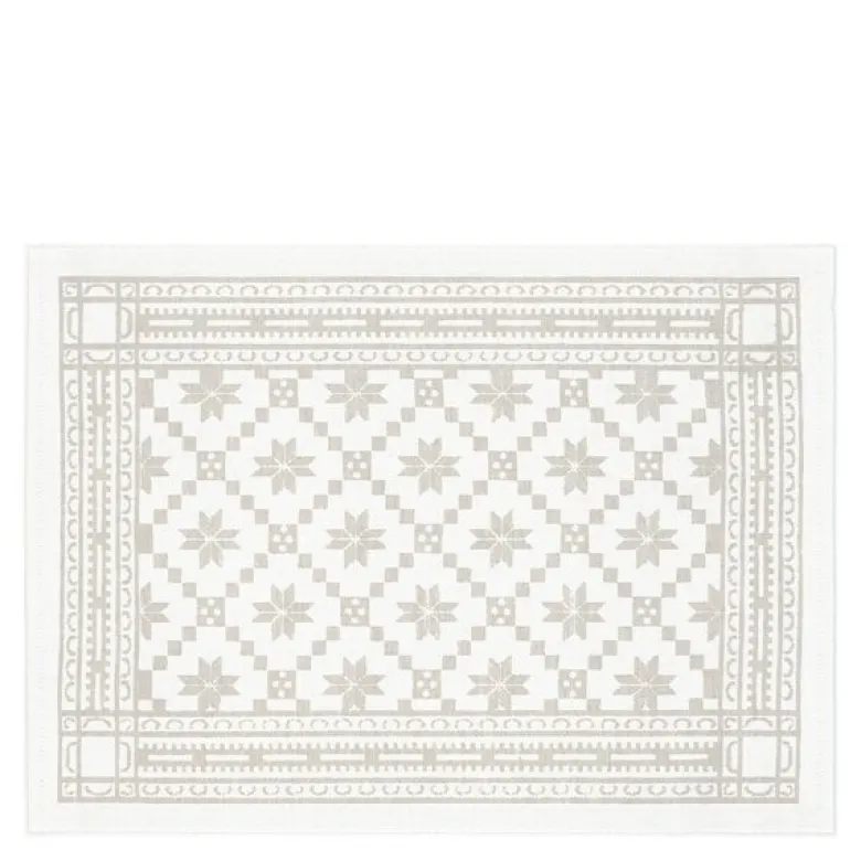 Åttebladrose bordbrikke 35x48 cm beige