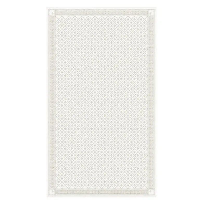 Åttebladrose bordduk 150x310 cm beige