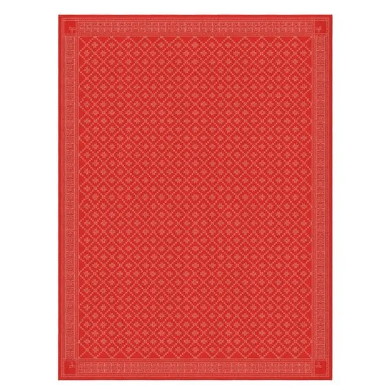 Åttebladrose bordduk 150x150 cm rød