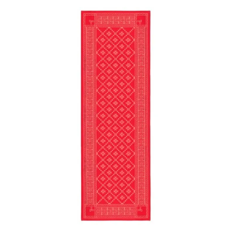 Åttebladrose løper 50x150 cm rød