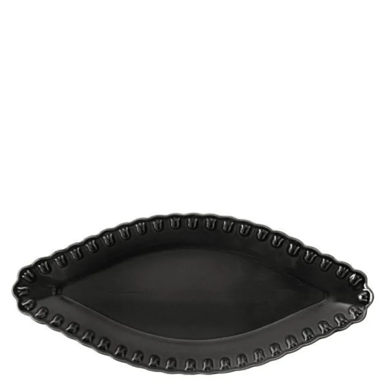Tulipa oval tallerken 20x45 cm almost black