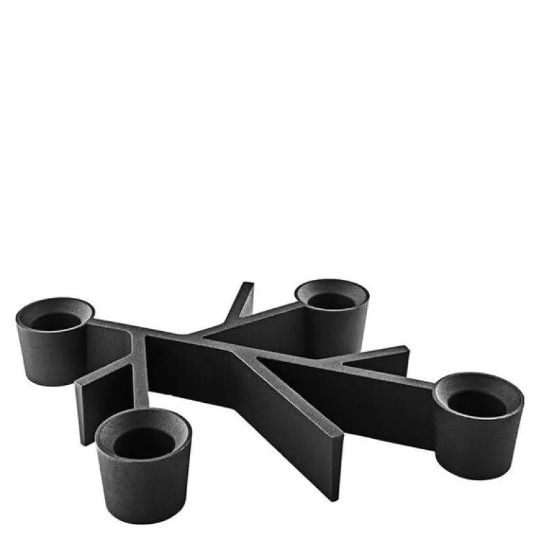 Twig lysestake 18x23 cm svart