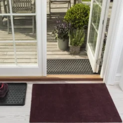 Unicolor gulvmatte 90x60 cm bordeaux