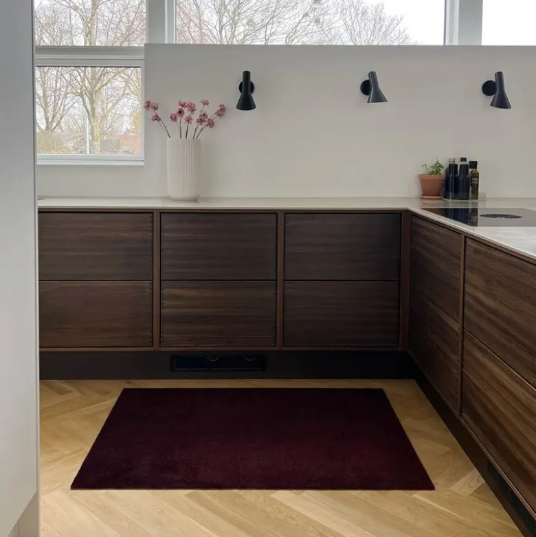 Unicolor gulvmatte 130x90 cm bordeaux