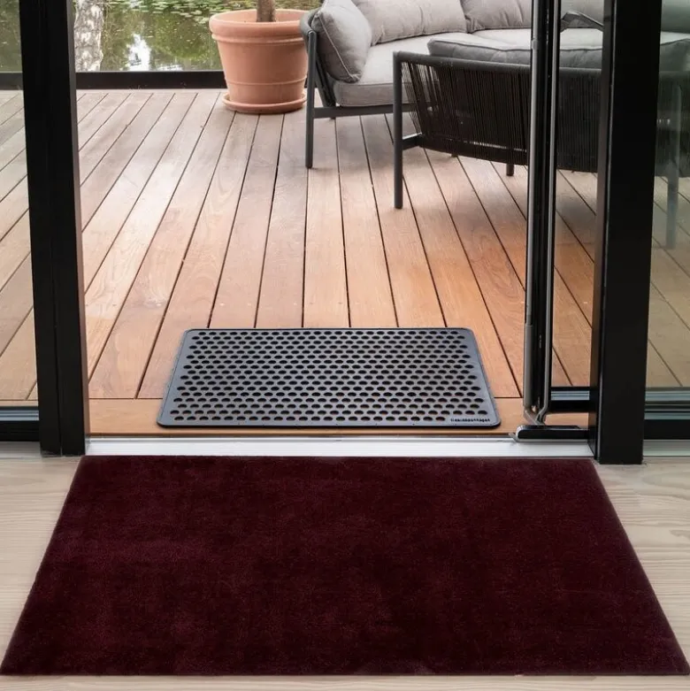 Unicolor gulvmatte 130x90 cm bordeaux