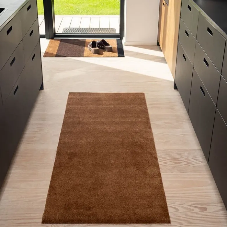 Unicolor gulvmatte 200x90 cm cognac