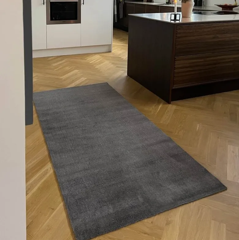 Unicolor gulvmatte 200x90 cm steelgrey
