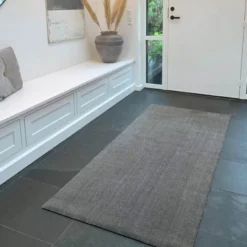 Unicolor gulvmatte 200x90 cm steelgrey