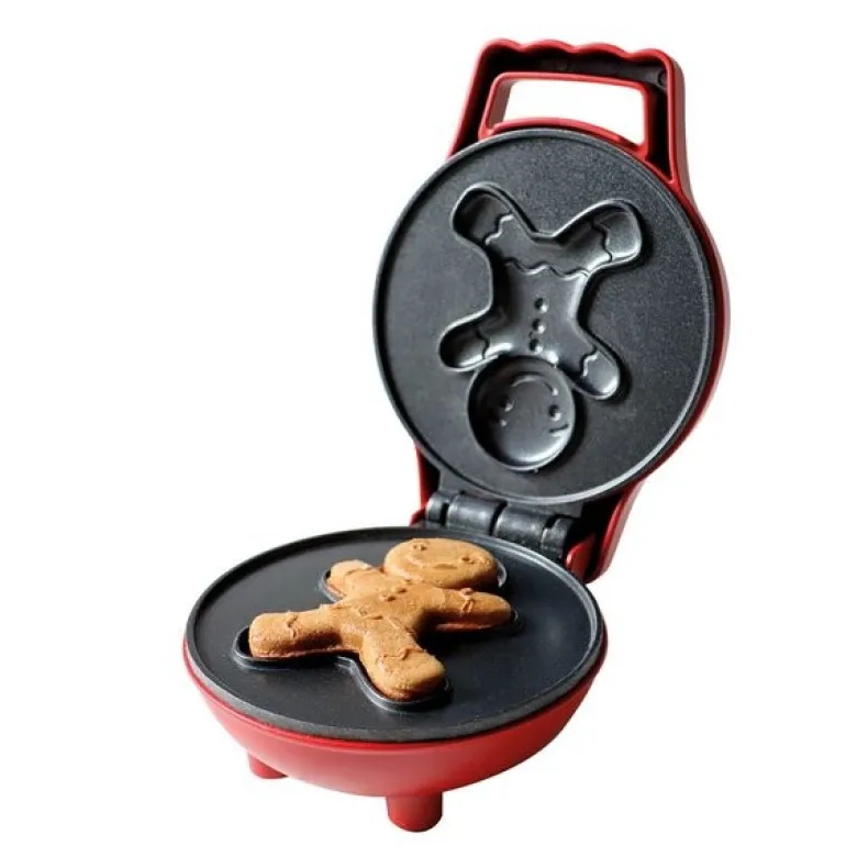 Vaffeljern pepperkakemann jul rød/svart
