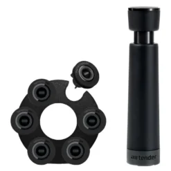 Vakuumforsegler vin 6 stk stoppers gaveeske svart