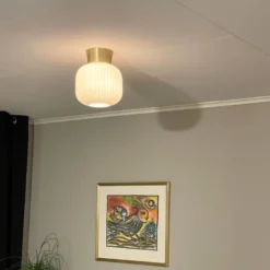 Vanja plafond 20 cm hvit/matt messing