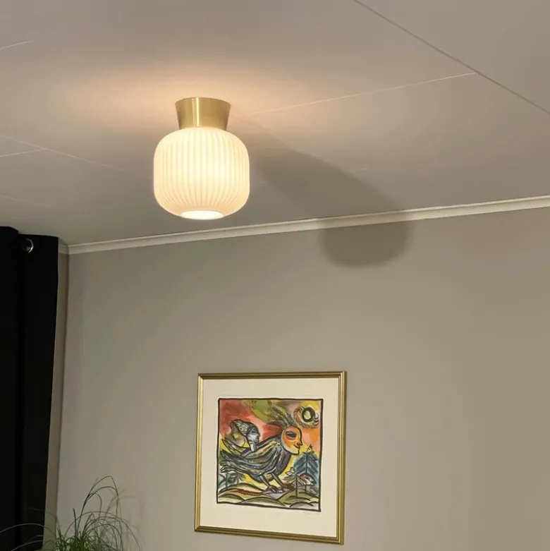 Vanja plafond 20 cm hvit/matt messing