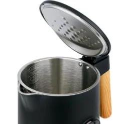 Vannkoker med termostat 1,7L svart/tre