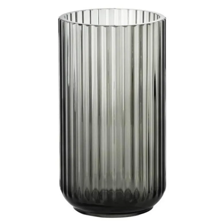 Vase 20 cm røkt glass