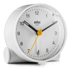 Vekkerklokke analog 6,9 cm hvit