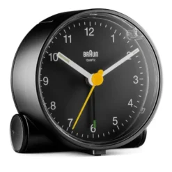 Vekkerklokke analog 6,9 cm svart