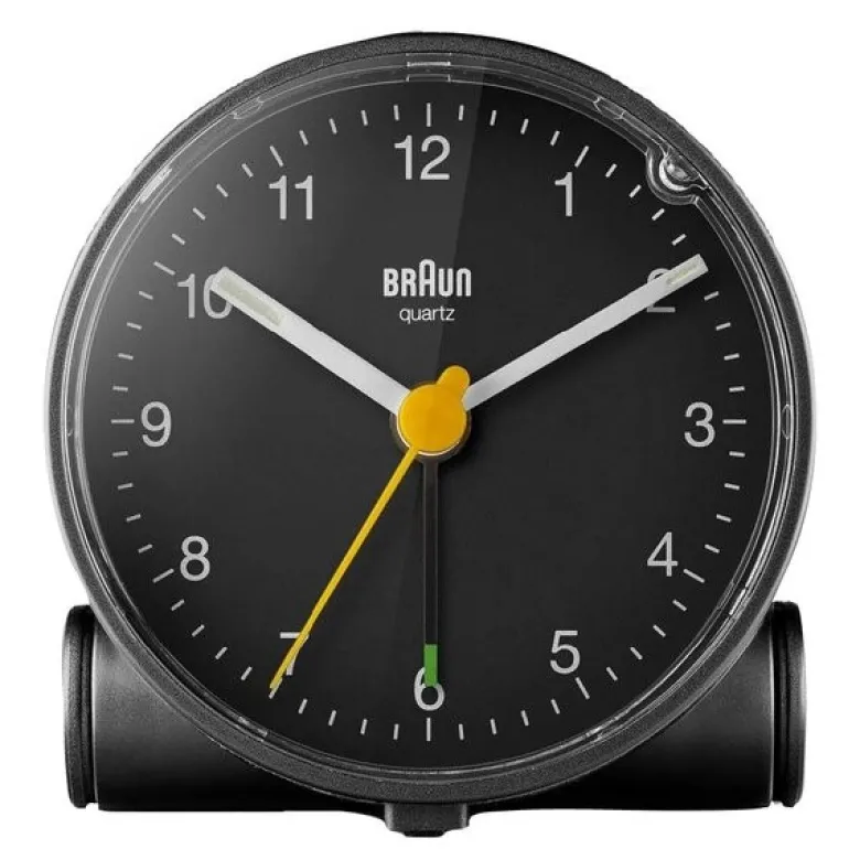Vekkerklokke analog 6,9 cm svart