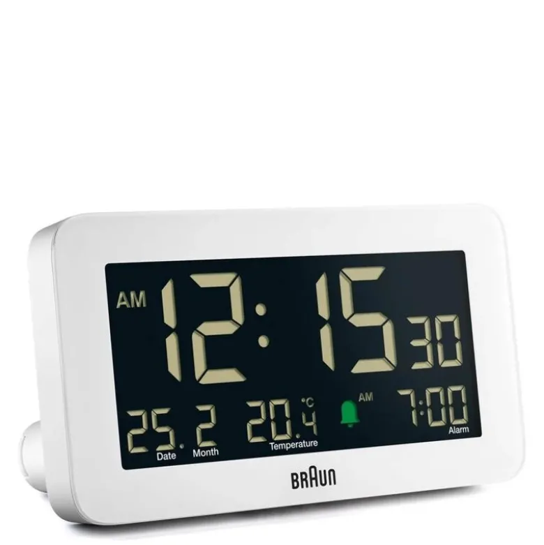Vekkerklokke digital 13,5 cm hvit