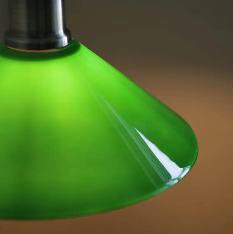 Vela bordlampe 49 cm antique messing/grønn