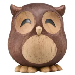 Villum ugle trefigur 8 cm gummitre/sapele