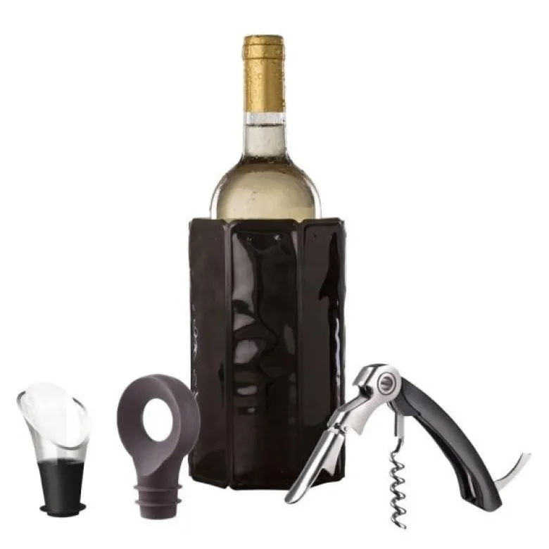 Vin Classic sett 4 deler svart/sølv