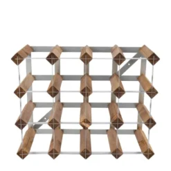 Vinstativ 16 flasker montert lys eik