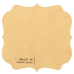 Vintage glassbrikke 12x12 cm beige