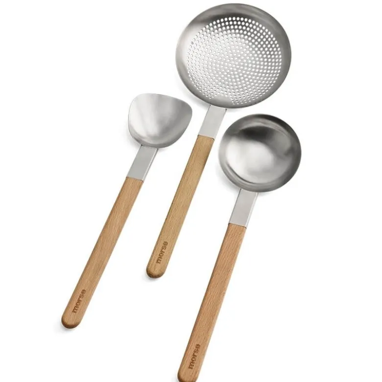 Vulcano wok redskap stekespade 39,5 cm stål/eik